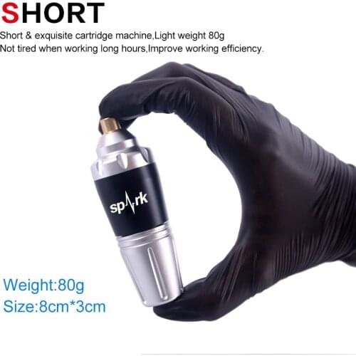 SPARK Short paragraph Tattoo Pen Rotary Tattoo Gun Machine Black Precision RCA Motor Tattoo Machine PenTattooist Body Art makeup