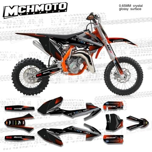 MCHMFG For KTM SX65 2016 2017 2018 2019 2020 Full Graphics Decals Stickers Kit Custom Number Name Stickers