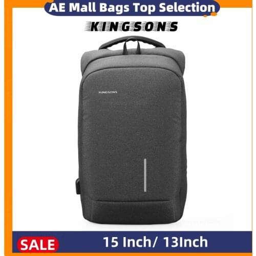 Kingsons Mens Laptop Backpacks Ultralight External USB Charging Laptop Backpack For Male Business Travel Anti-theft Mochila New
