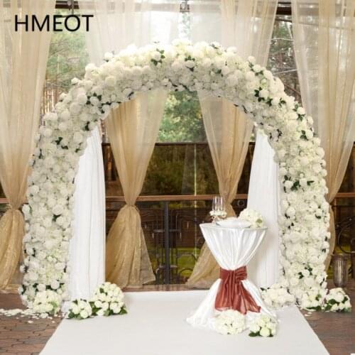 Customize White Rose Hydrangea Artificial Floral Arrangement Wedding Arch Flower Row Curtain Decor Floral Party Window Display