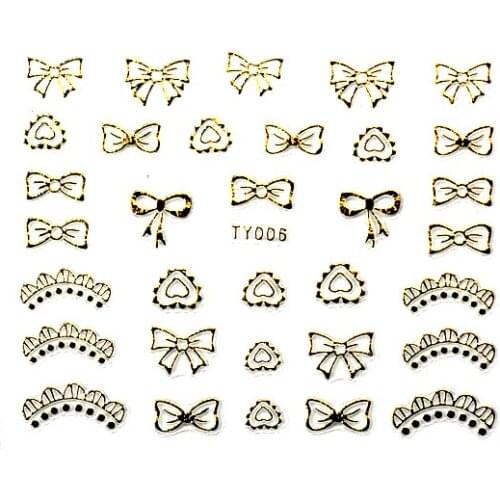 Golden logo hybrid style new 1 SETSX30PCS Nail Art Sticker 3D flare nails accessoires#ntl019