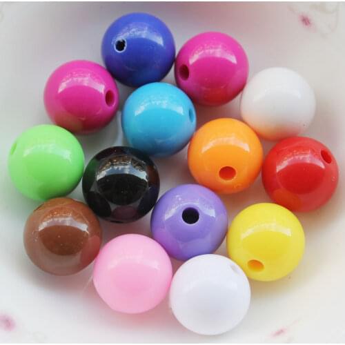 Wholesale 6-20MM Acrylic Opaque Round Chunky Beads Loose Spacer Beads For Jewelry Making