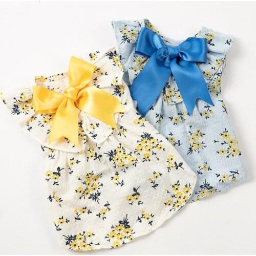 Bowknot Dog Dress XXS Small Dog Clothes Summer Cat Chihuahua Yorkshire Puppy Pet Clothing Vest Skirt Yorkie Costume Apparel XS
