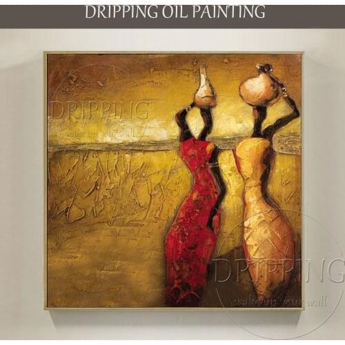 Professional Artist Hand-painted High Quality Abstract Africa Woman Oil Painting on Canvas Beautiful African Art Oil Painting