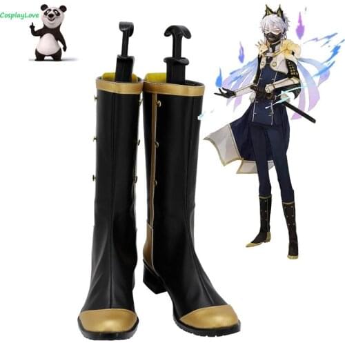 Touken Ranbu Online Nakigitsune Black Cosplay Shoes Long Boots Newest Custom Made CosplayLove