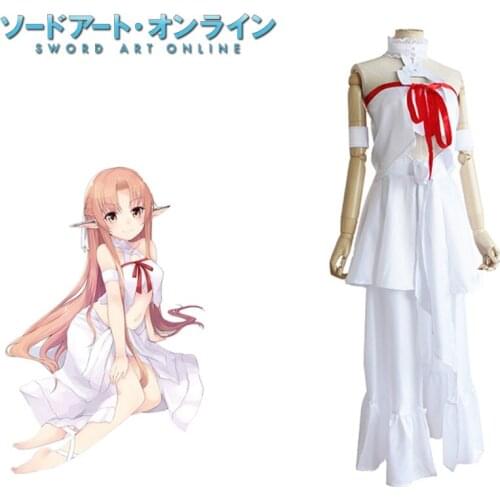 Yuuki Asuna Cosplay SAO Sword Art Online Popular Japanese Anime Costume Skirt With Arm Ring Leggings Prison Dress Costume