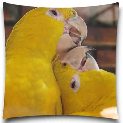 Yellow parrot Flying Animal Pillow Case For 18' etc 5 size Square Vintage Home Decorative for sofa car bedroom 9 style