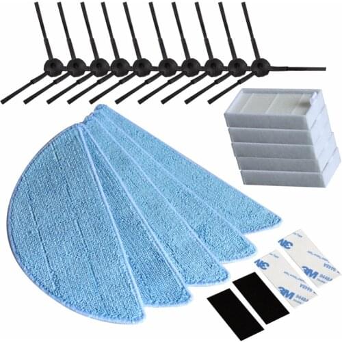 10*side Brush+5*hepa Filter+5*Mop Cloth+5*magic paste for ilife v50 vacuum cleaner parts