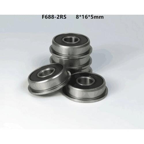 100pcs/lot flange bearing F688-2RS F688RS F688 2RS 8x16x5 mm rubber sealed flanged deep groove ball bearings 8*16*5 mm