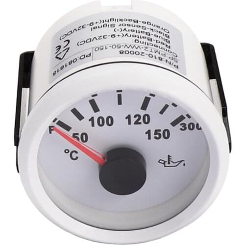 2 Inch Oil Temperature Gauge Digital 52mm Oil Temp Gauge RED LED Gauge Meter Auto Gauge fit Car Motorcycle 12-24V 50-150 Degree