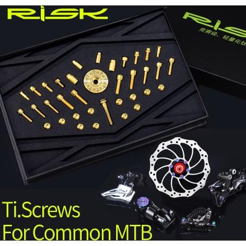 36pcs titanium alloy mountain bike bicycle common bolt mountain bike screw transmission / brake / bonnet / cage / fixed bolt set