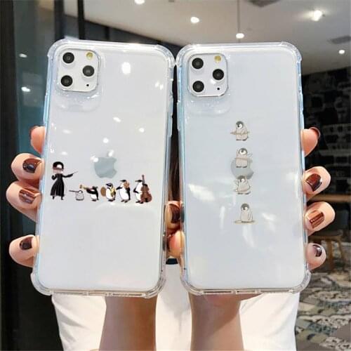 Cute Lovely Penguin Phone Case For iPhone X XS MAX 6 6s 7 7plus 8 8Plus 5 5S SE 2020 XR 11 11pro max Clear funda Cover
