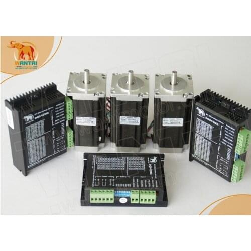 CNC 3Axis Nema23 Stepper Motor 57BYGH218 0.9N.m 2A SingleShaft 130oz-in 51mm+Driver DQ542MA engrave Milling Medical equipment