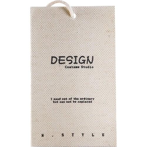 Width 60MM Height 90MM Cotton PVC Label Hang Tags Custom Design Shoes Clothing Tags Brand Price Country Label