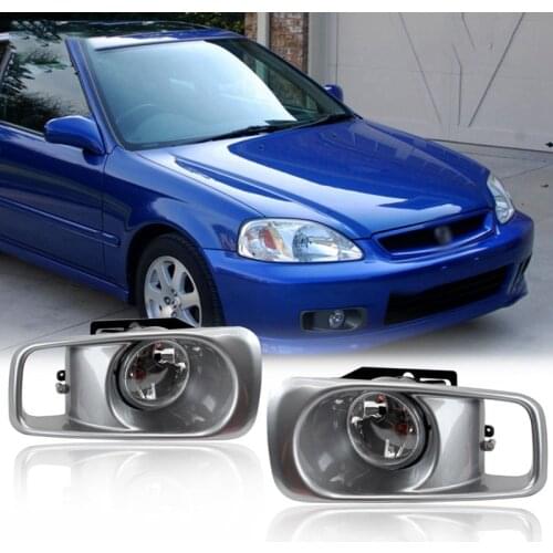 Driving Fog Lights Lamps Assembly With 12V Halogen Bulbs & Switch For Honda Civic EK3 1996-2000 Accessories