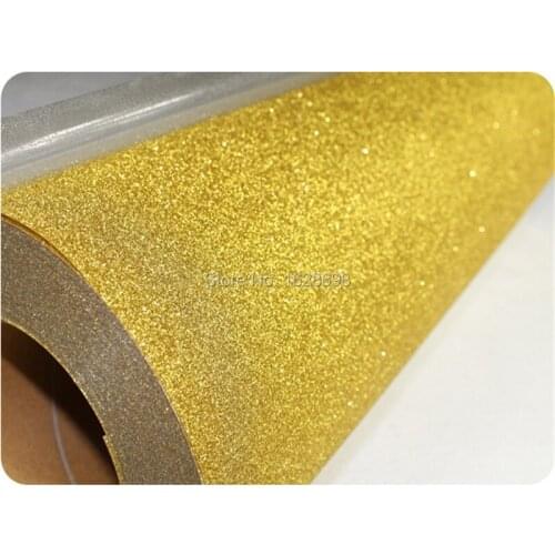 Hot sale Gold Glitter heat transfer vinyl film CDG-02 gold color Glitter Heat Transfer Vinyl for ANY Vinyl Cutter size 50*2500cm