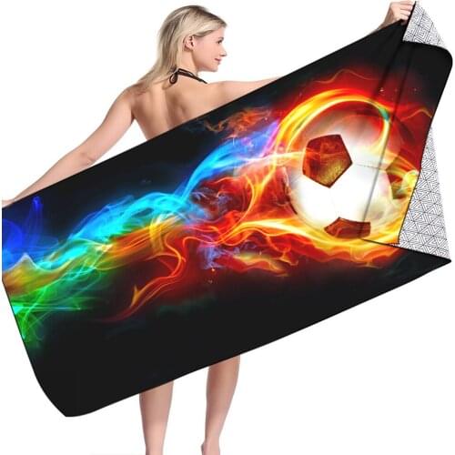 Football Print Beach Towel Oversized Microfiber Soft Quick Dry Lightweight Swim Travel Sandless Yoga Shower Towel 31.5"x 63"