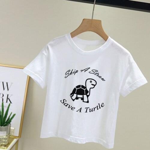 New Unisex Boy Tshirts Kids Protection Earth Ocean Turtle Mermaid 24M-9T Vogue Toddler Shirts Baby Summer Clothes Girls T Shirts