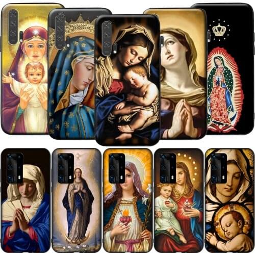 GX196 Retro Vintage Statue Virgin Maria Silicone Case for Huawei P9 P10 P20 P30 P40 Y6 2018 Y7 Y9 Lite Pro Max Prime Mini