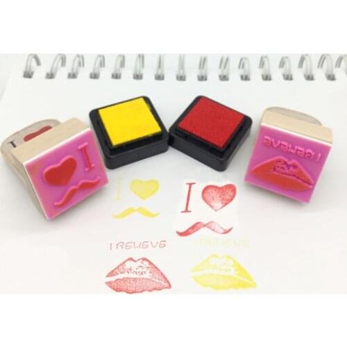 Inkpad And Wooden Stamp DIY Scrapbooking Vintage Crafts Ink pad Colorful Inkpad Stamps Sealing Decoration Stamp
