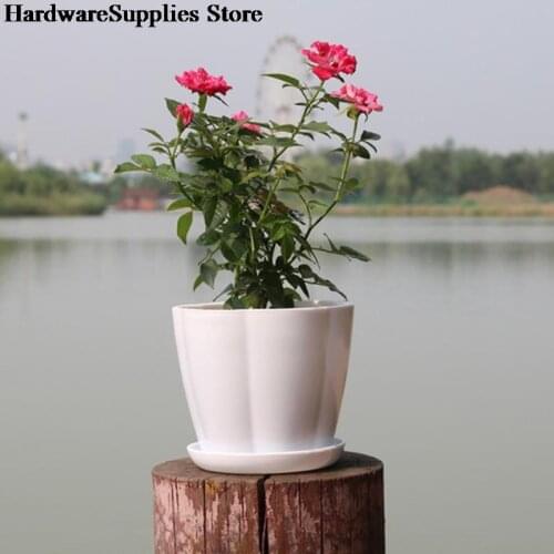 Imitation Ceramic Plastic Flower Plants Pots Thicken Succulents Nursery Garden Planter Home Office Decorative Crafts