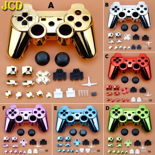 JCD For Sony playstion 3 PS3 Controller Electroplated Handle shell Housing Cover Case W/ Inner Frame Full Button Accesories Kit
