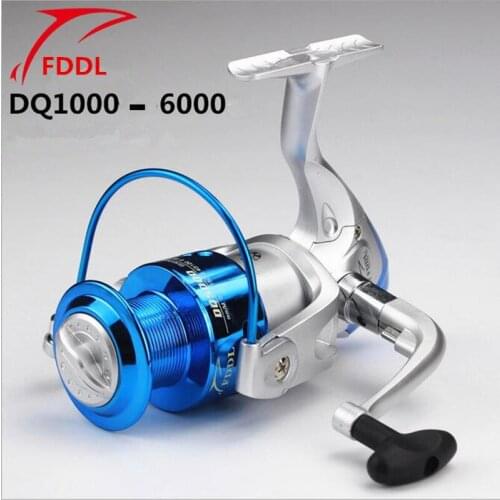 FDDL Brand DQ2000-6000 Type 6 axis Plastic plating Fishing Reel Silvery white+Blue Spinning Fishing Reel roller sea rod fishing