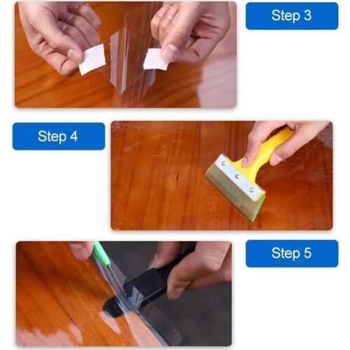Adhesive Table Protective Film Glossy Clear Protection Anti-scratch Heat Resistant Furniture Stickers for Home B99