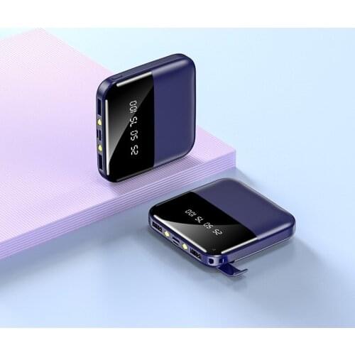 10000mAh Mini Power Bank With Phone Holder Portable External Battery BackPack Powerbank Double USB Digital Display Poverbank