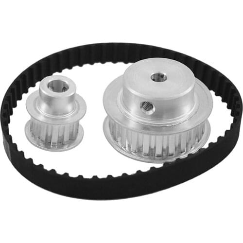 XL Timing Pulley Belt Set, Reduction 1:2 XL 12T 24T Bearing Pulley Wheel 116XL Timing Belt Bearing Pulley Wheel 1 Set