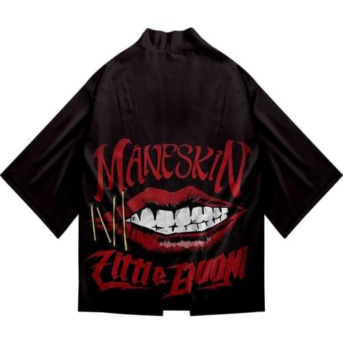 Maneskin 3D Summer Holiday Women/Men Three Quarter Sleeve Sexy Style Blouse Kawaii Style Fashion Kimono Streetwear Fashion Tops