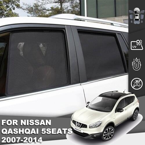 Magnetic Car Sunshade Front Windshield Door Mesh Frame Curtain For Nissan QASHQAI (5Seats) 2007-2014 Side Window Sun Visor Cover
