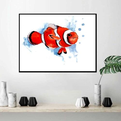 Sea Animals Fish Clownfish Goldfish Jellyfish Octopus Black Moor Whale Turtle Seahorse Starfish Shark Wall Art