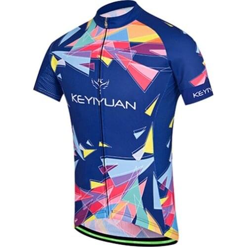 KEYIYUAN Cycling Mens Short Sleeve Top Summer Bike Mountain Bike Speed Drives Outdoor Sportswear Breathable Cycling Clothes