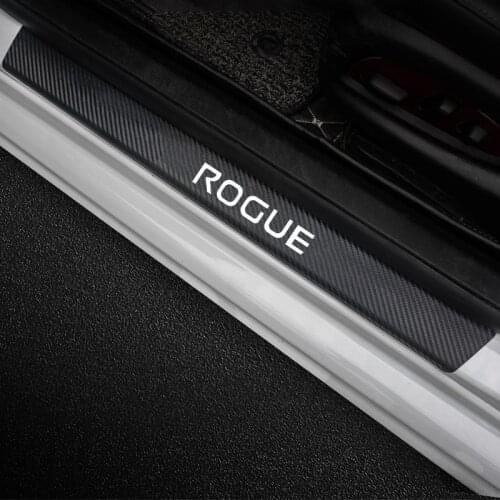 Car Stickers And Decals For Nissan Rogue Carbon Fiber Auto Door Sill Cover Protector Waterproof Car Accessories Interior 4Pcs