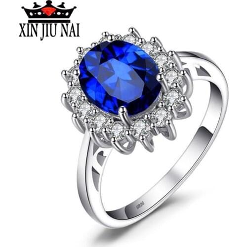 2020 New fashion personality sapphire high quality oval diamond ring female elegant exclusive party women jewelry beautiful gift