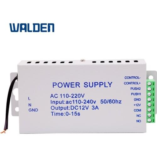 New Door Lock Power Source Access Control System Switch 110-240V to DC 12V 3A Time Delay Power Supply