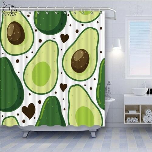 NYAA Avocado Yoga Shower Curtain Eco-Friendly Stocked Bathroom Curtain Home Decoration