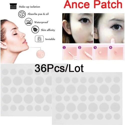 36 Patches Acne Pimple Patch Stickers Absorb Pus And Oil Acne Patch Skin Care As Protective Cover Mild Acne Pimple Remover Tool