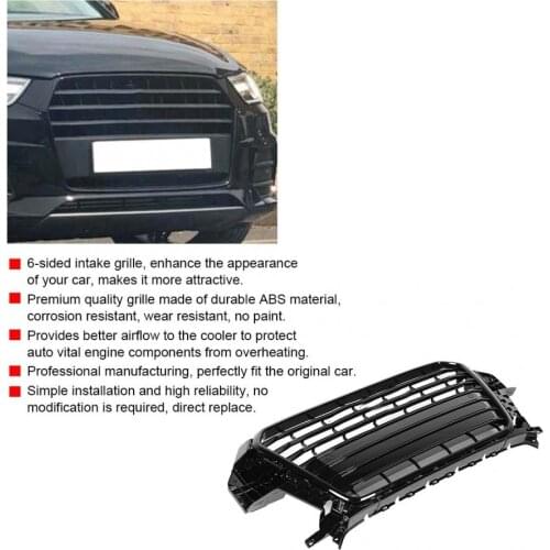 Front Hex Mesh Honeycomb Hood Grill for Audi Q3 2013 2014 2015 car accessories car mesh For SQ3 Style