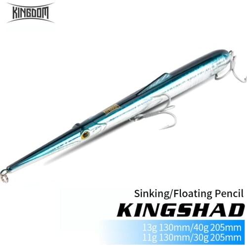 KINGDOM KINGSHRD Floating Sinking Pencil 11g 13g 130mm 30g 40g 205mm With Strong Hooks Good Swimming Action Wobbers Pesca Bass