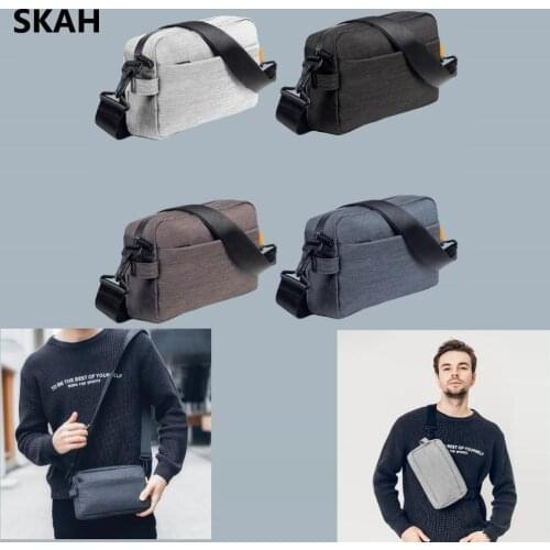 XIAOMi SKAH casual one-shoulder diagonal bag Fashion Crossbody Bag Business Messenger Bag Single Wide Strap Black Bags Male