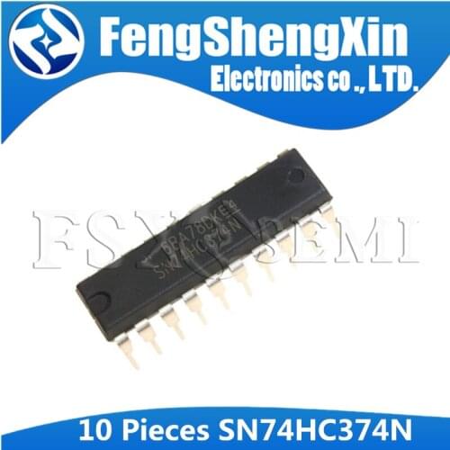 10pcs/lot SN74HC374N DIP-20 74HC374 DIP 74HC374N DIP20 HD74HC374P OCTAL EDGE-TRIGGERED D-TYPE FLIP-FLOPS WITH 3-STATE OUTPUTS IC