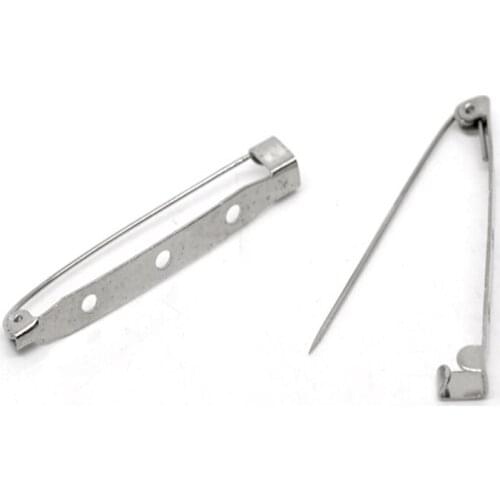 DoreenBeads 50 dull silver color Brooch Back Bar Pins Findings 45x5mm (B14304)