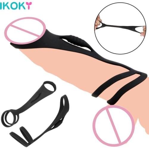 Silicone Reusable Third Ring Sex Toys for Men Penis Ring Delay Ejaculation Cock Ring