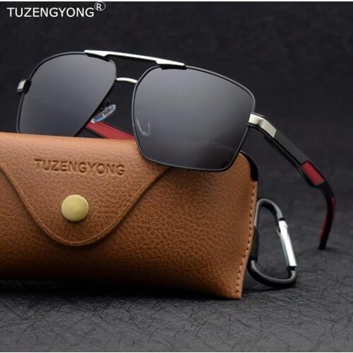 TUZENGYONG 2021 Brand Mens Aluminum Sunglasses Polarized UV400 Mirror Male Driving Sun Glasses Women For Men Goggles