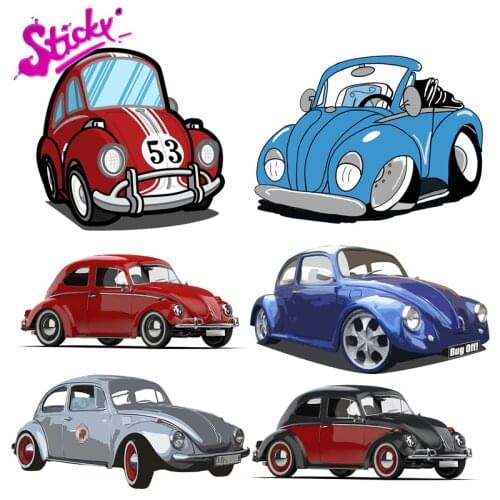 STICKY Mini Cooper Beetle 53 Anime Car Sticker Decal Decor Waterproof Laptop for RV Auto Motocross Racing Laptop Helmet Trunk