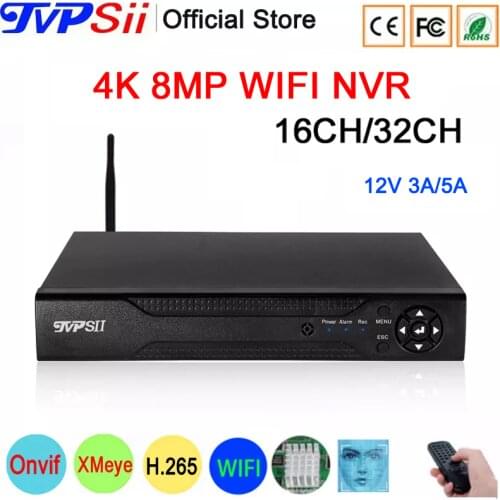 H.265+ Audio Hi3536C XMeye Face Detection 32CH 32 Channel 4K 8MP Surveillance Video Recorder Max 14TB Onvif WIFI CCTV DVR NVR