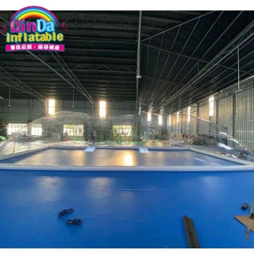Villa residence rectangle inflatable pool cover tent / inflatable dome for swimming pools