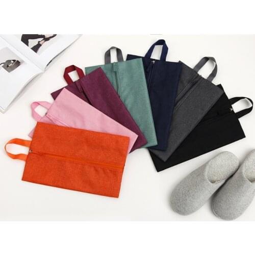 Waterproof Oxford Travel Pouch Shoe Storage Solid Color Zipper Shoes Storage Bag Oxford Bags Storage Bag Case